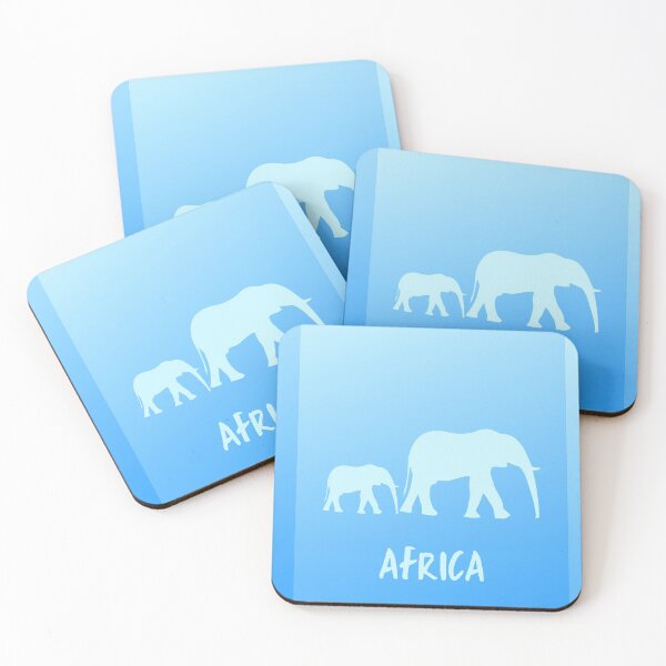 Item preview, African Elephant & Baby in Blue designed and sold by AfricanDreams.