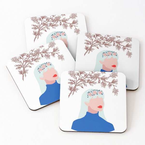 Item preview, floral girl illustration designed and sold by Doucheka.