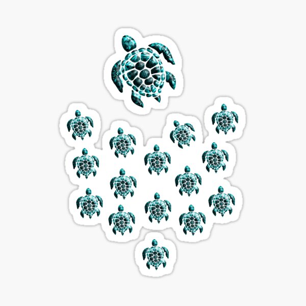Sea Turtles | Abstract Maori Nature & Conservation Art Sticker