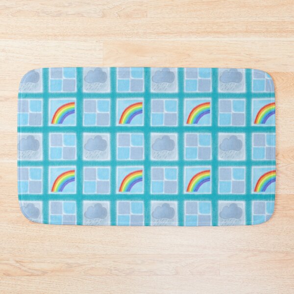 Item preview, Blue-gray print, rain cloud and rainbow. designed and sold by UVI-CA.