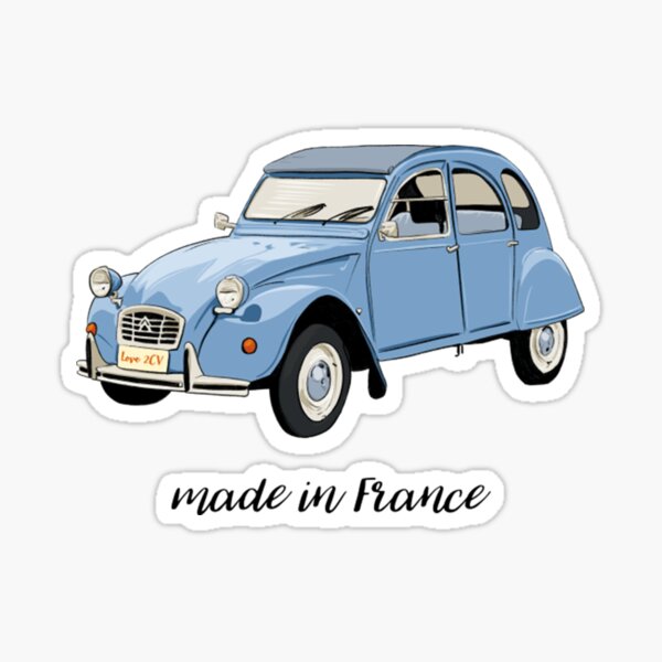 citroen 2cv Blue Sticker