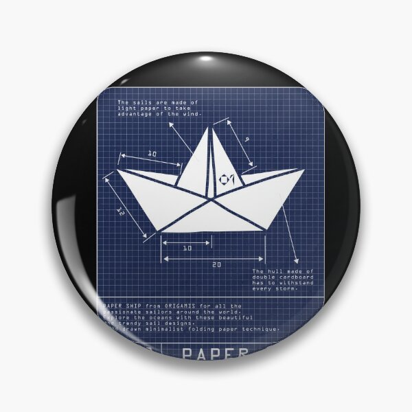 Item preview, PAPER SHIP ORIGAMIS No.1 | BLUEPRINT Sailing Boat | Minimalist Hand Drawn Art designed and sold by yourtravelguide.
