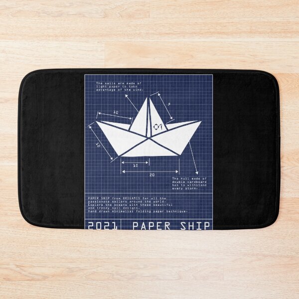 Item preview, PAPER SHIP ORIGAMIS No.1 | BLUEPRINT Sailing Boat | Minimalist Hand Drawn Art designed and sold by yourtravelguide.