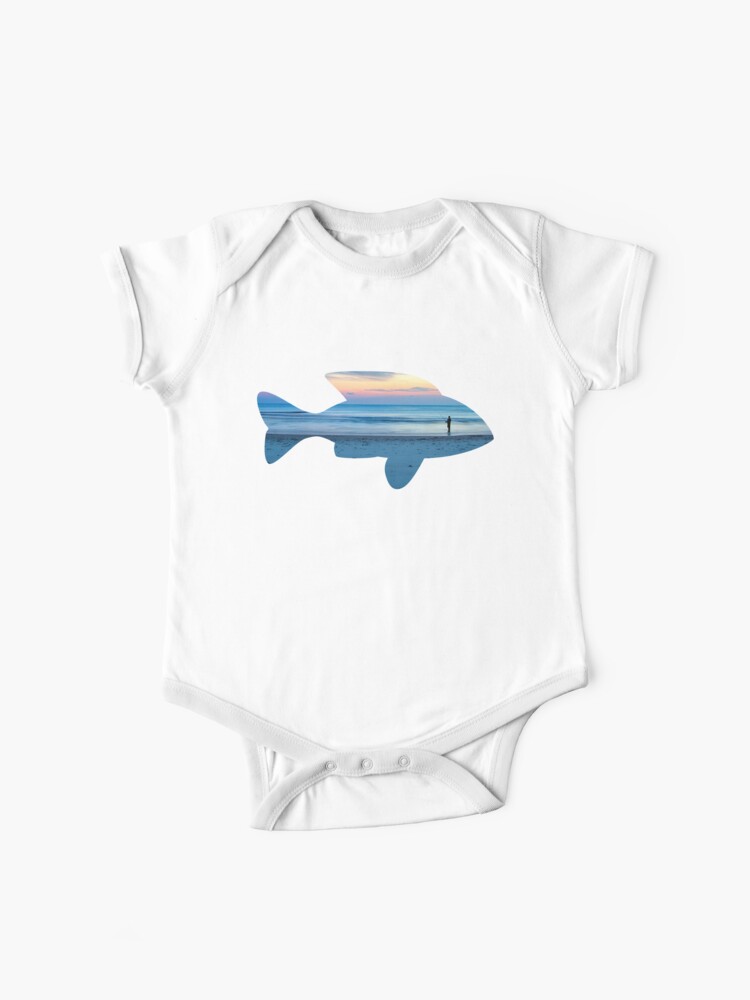 Fish & Seascape Fisherman Silhouette  Baby One-Piece for Sale by  VisionQuestArts