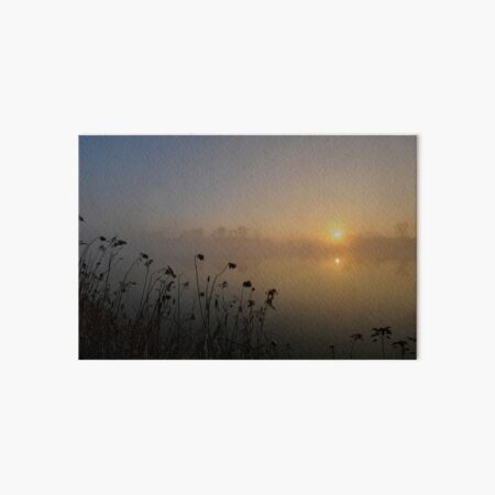 Sunrise and mist over the Rhine Art Board Print
