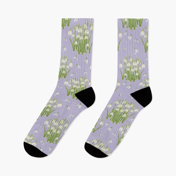 Item preview, Watercolor Snowdrops - Spring Wild Flowers Pattern Purple designed and sold by AlicjaCurioseur.