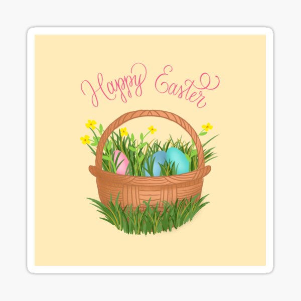Happy Easter basket Sticker