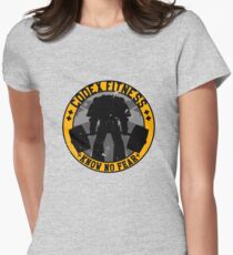 Know No Fear (large badge) Fitted T-Shirt