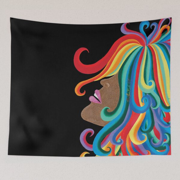 Item preview, The Woman with Rainbow Hair by Heather Nafe Art designed and sold by HeatherNafeArt.