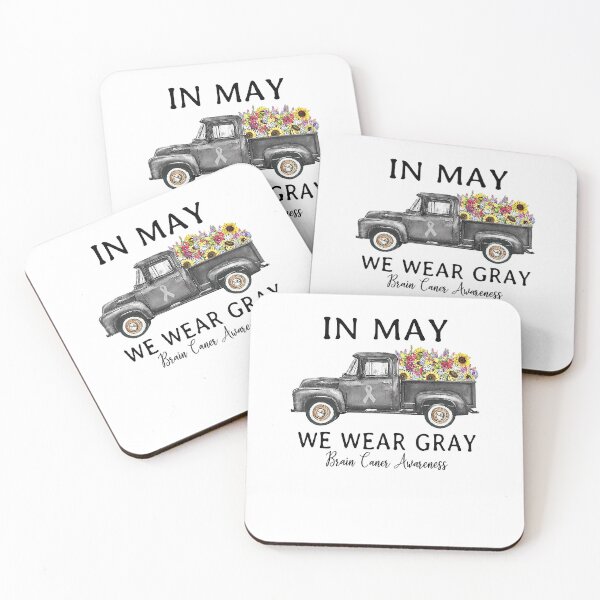 Item preview, In May We Wear Gray Floral Truck Brain Cancer Awareness designed and sold by chrystalzlzzu93.