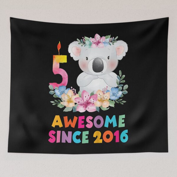 Item preview, Cute Koala Bear 5 Years Birthday awesome since 2016 designed and sold by chrystalzlzzu93.