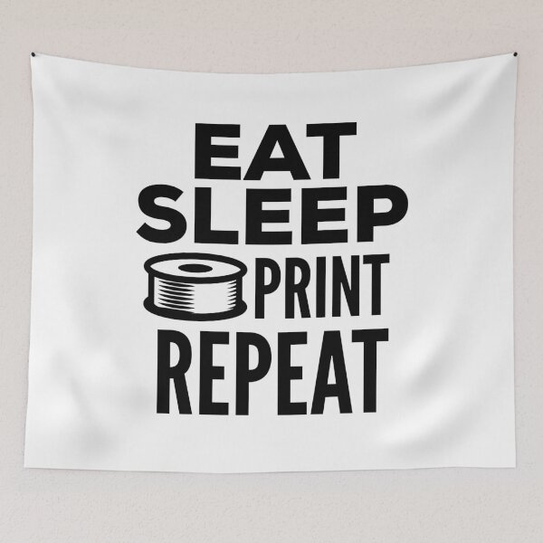 Item preview, 3D Printing Funny Quote - Eat Sleep Print Repeat designed and sold by HalpinDesign.