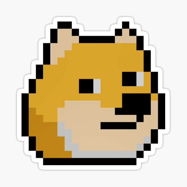 "Pixel Doge" Sticker for Sale by ClothesReel Redbubble