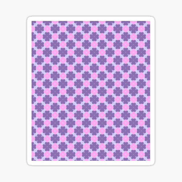 Soft Lilac Clover and Pink Blossom Pattern Sticker