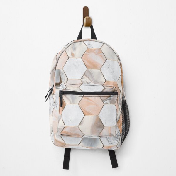 Item preview, Beige and Peach Pink Abstract Geometric Hexagon Pattern designed and sold by CynthiaGraphics.