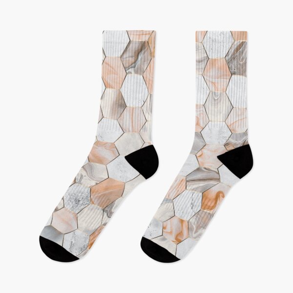 Item preview, Beige and Peach Pink Abstract Geometric Hexagon Pattern designed and sold by CynthiaGraphics.