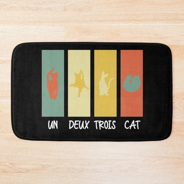 Item preview, Un Deux Trois Cat Black - Vintage Cat - Retro Cat Sunset -  Funny French Joke - you mess with the meow meow you get the peow peow designed and sold by Freefay.