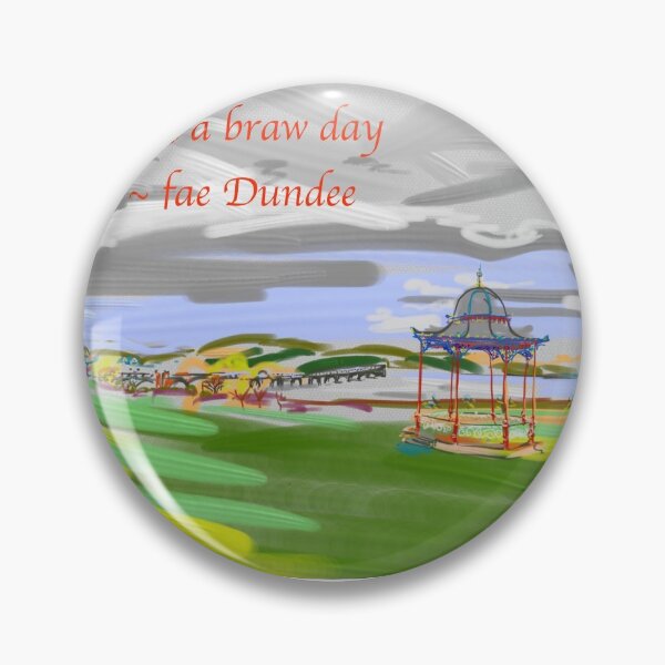 Item preview, Hae a braw day - fae Dundee with a drawing of the bandstand looking across the beautiful wide River Tay towards the Kingdom of Fife designed and sold by Helen Imogen Field.