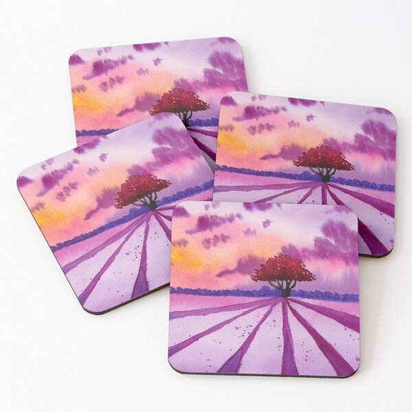 Item preview, Watercolor lavender field designed and sold by Sonderblume.