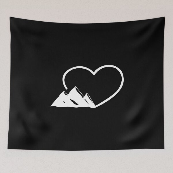 Item preview, A White Heart With Mountains I Love Hinking designed and sold by Paulina Vanlife.