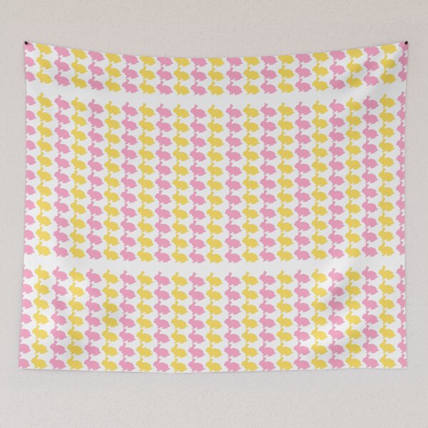 Item preview, Light pink and yellow bunny rabbit pattern designed and sold by simplysharon.