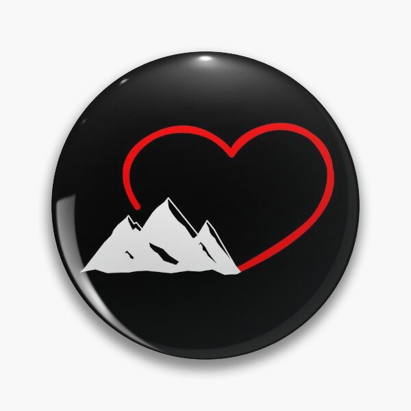 Item preview, A Red Heart With Mountains I Love Hinking designed and sold by Paulina Vanlife.