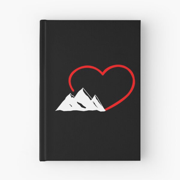 Item preview, A Red Heart With Mountains I Love Hinking designed and sold by Paulina Vanlife.