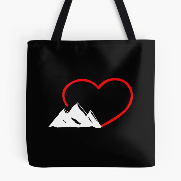 Item preview, A Red Heart With Mountains I Love Hinking designed and sold by Paulina Vanlife.