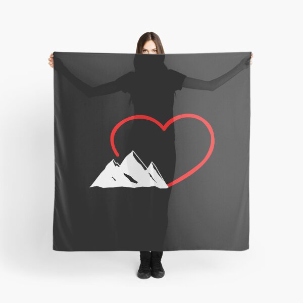 Item preview, A Red Heart With Mountains I Love Hinking designed and sold by Paulina Vanlife.