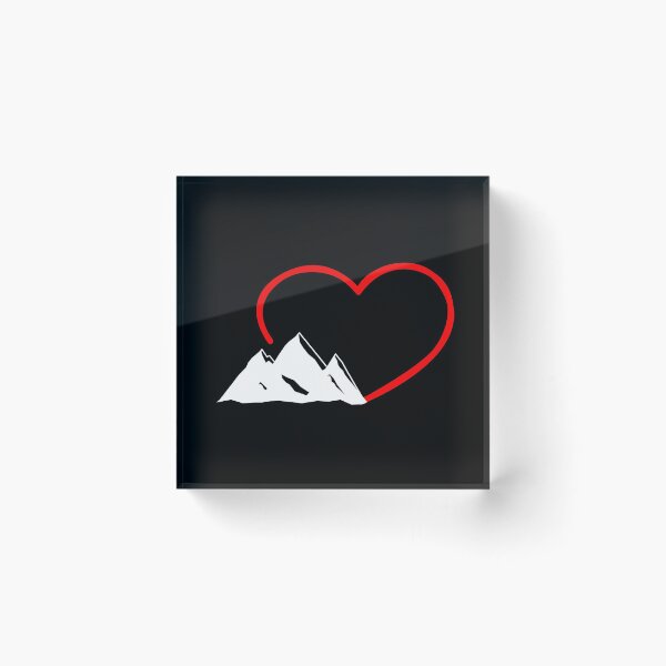 Item preview, A Red Heart With Mountains I Love Hinking designed and sold by Paulina Vanlife.