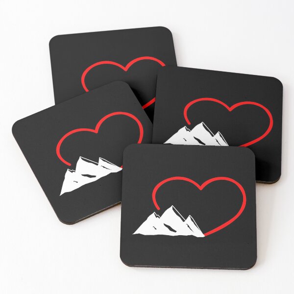 Item preview, A Red Heart With Mountains I Love Hinking designed and sold by Paulina Vanlife.