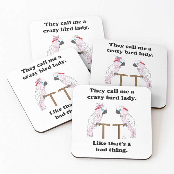 Item preview, Crazy Bird Lady with Moluccan Cockatoos designed and sold by Laughing Parrot Studio.