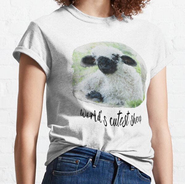 World,s Cutest Sheep Watercolour Photograph - Valais Blacknose Lamb Classic T-Shirt