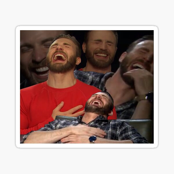 Chris Evans Laughing Sticker By Cutelovely96 Redbubble