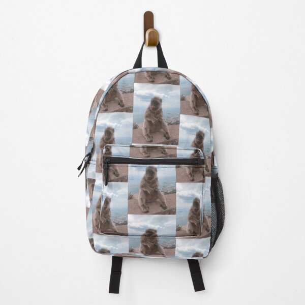 Item preview, super cute monkey sitting on edge on a mountain in Gibraltar, Europe, England designed and sold by Barolina.