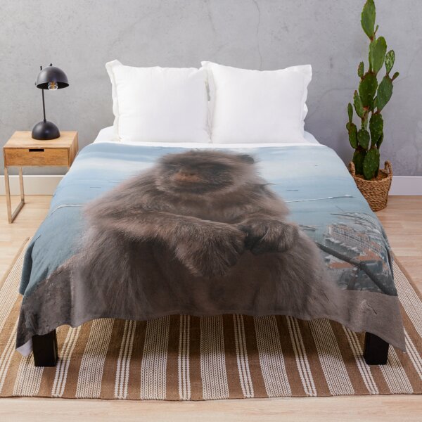 Item preview, super cute monkey sitting on edge on a mountain in Gibraltar, Europe, England designed and sold by Barolina.