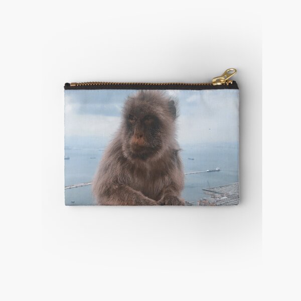 Item preview, super cute monkey sitting on edge on a mountain in Gibraltar, Europe, England designed and sold by Barolina.