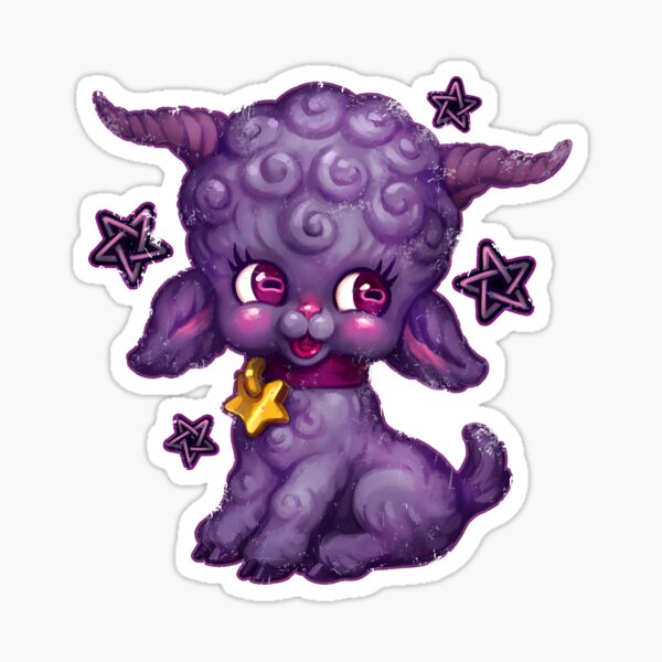 Happy Little Baphomet Purple Sticker