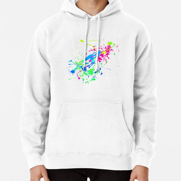 White hoodie discount with paint splatter