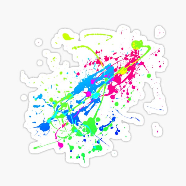 Neon paint splatters Sticker