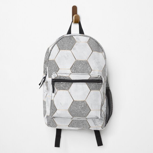 Item preview, White Marble and Grey Stone Geometric Hexagon Pattern designed and sold by CynthiaGraphics.