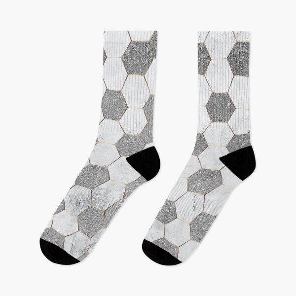 Item preview, White Marble and Grey Stone Geometric Hexagon Pattern designed and sold by CynthiaGraphics.