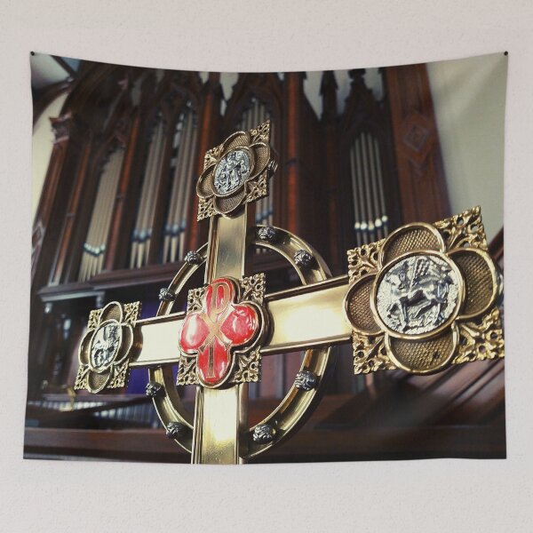 Item preview, Methodist Church Symbols Foregrounding An Antique Pipe Organ in a Church designed and sold by Mothe3rd.