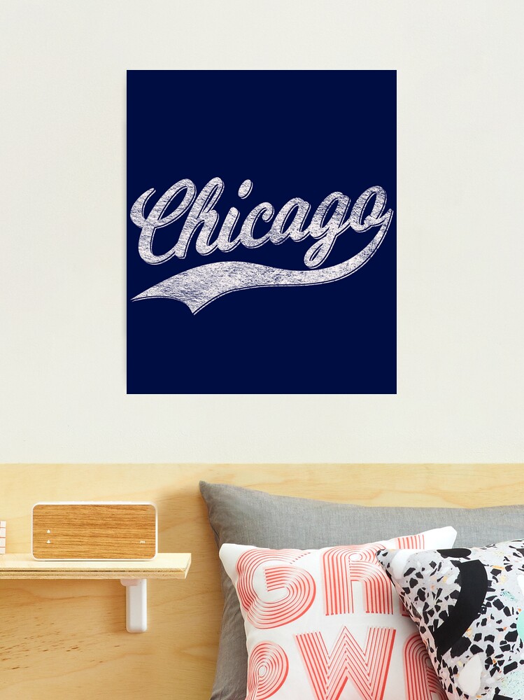 CITY OF CHICAGO SCRIPT CURSIVE TEXT (DISTRESSED BLACK) Sticker for Sale by  enigmaticone