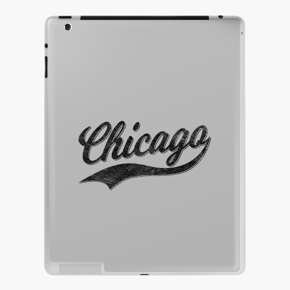 CITY OF CHICAGO SCRIPT CURSIVE TEXT (DISTRESSED BLACK) Sticker for Sale  by enigmaticone