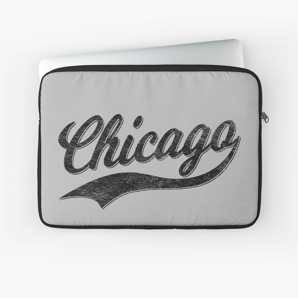 CITY OF CHICAGO SCRIPT CURSIVE TEXT (DISTRESSED BLACK) Sticker for Sale by  enigmaticone