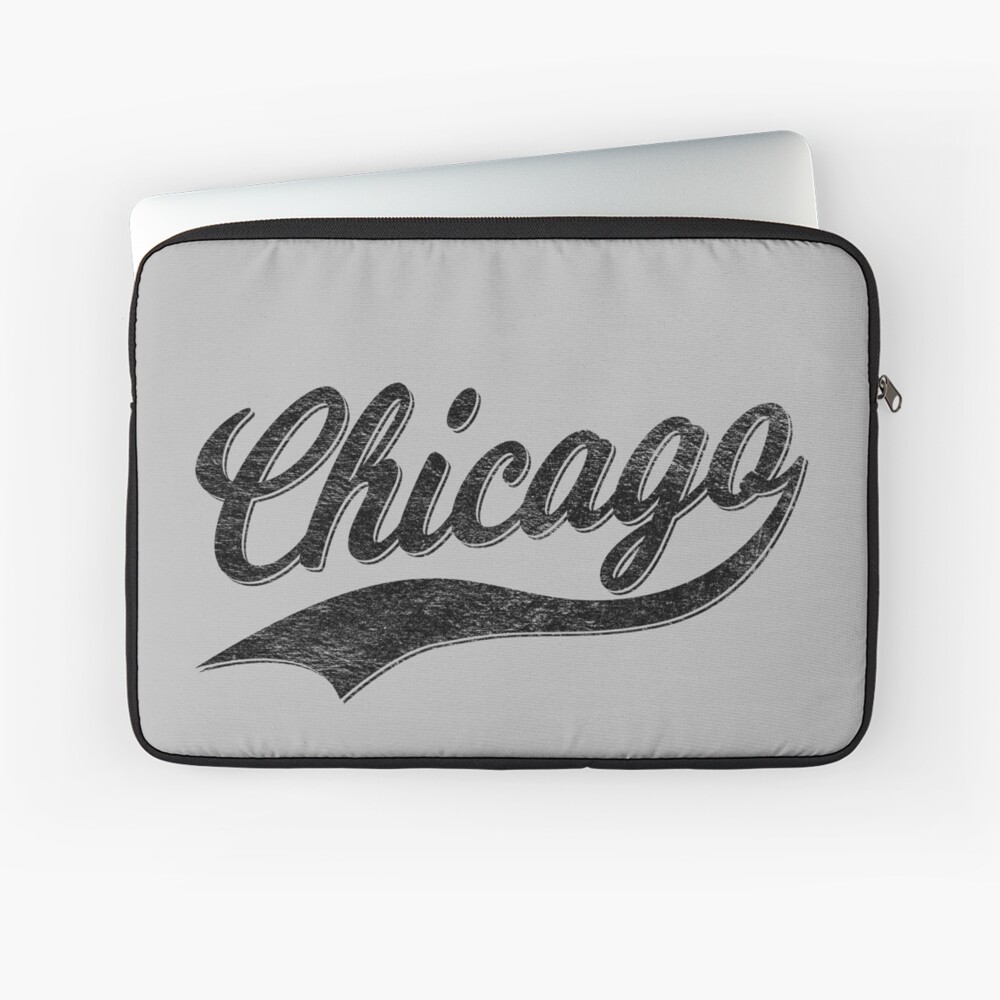 CITY OF CHICAGO SCRIPT CURSIVE TEXT (DISTRESSED BLACK) | Poster