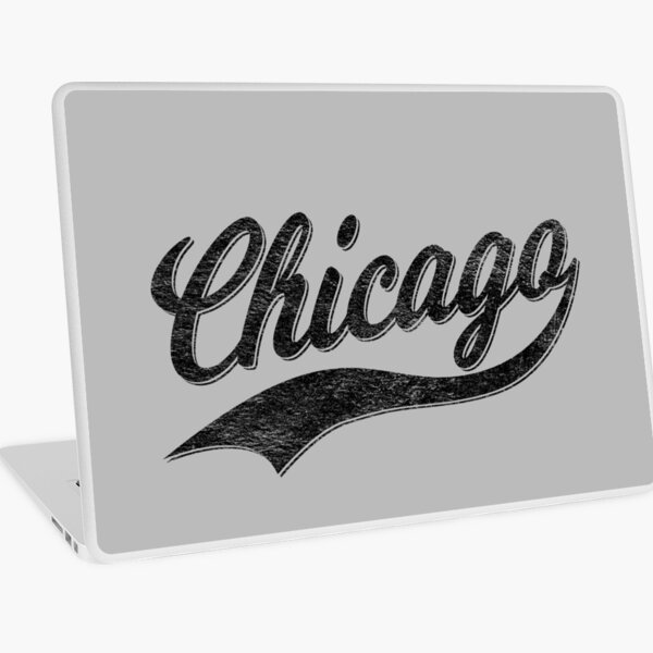 CITY OF CHICAGO SCRIPT CURSIVE TEXT (DISTRESSED BLACK) | Poster