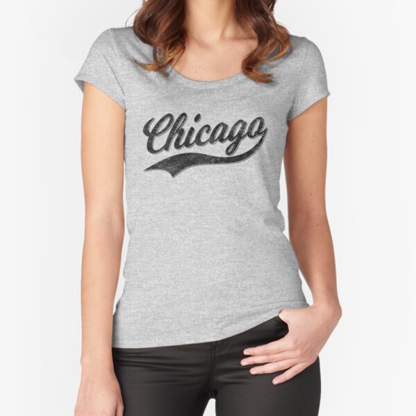 CITY OF CHICAGO SCRIPT CURSIVE TEXT (DISTRESSED BLACK) | Poster