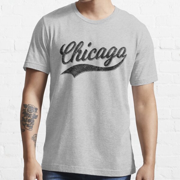 CITY OF CHICAGO SCRIPT CURSIVE TEXT (DISTRESSED BLACK) Sticker for Sale by  enigmaticone